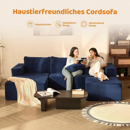Modulares Ecksofa 272cm mit Schlaffunktion & Chaiselongue Links