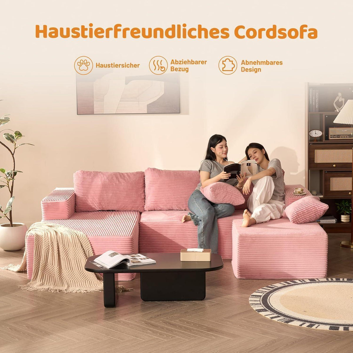 U-förmiges Schlafsofa 272cm mit Chaiselongue Links & Komfort