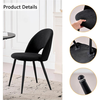 Runder Esstisch Set Grau & Schwarz | Essgruppe für Küche/Esszimmer
