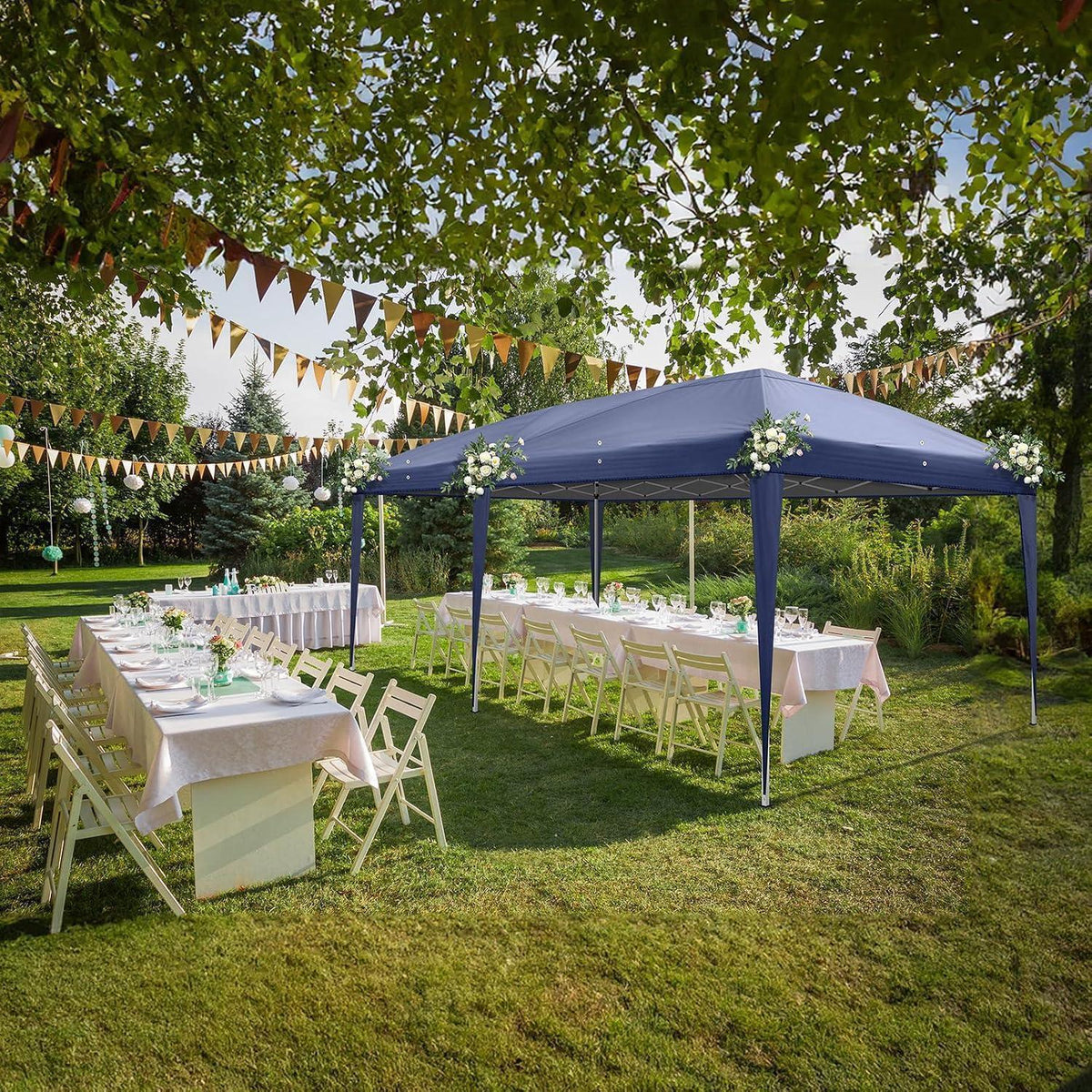 3x6m Faltpavillon mit 6 Seitenwänden – Wasserdicht & UV-Schutz