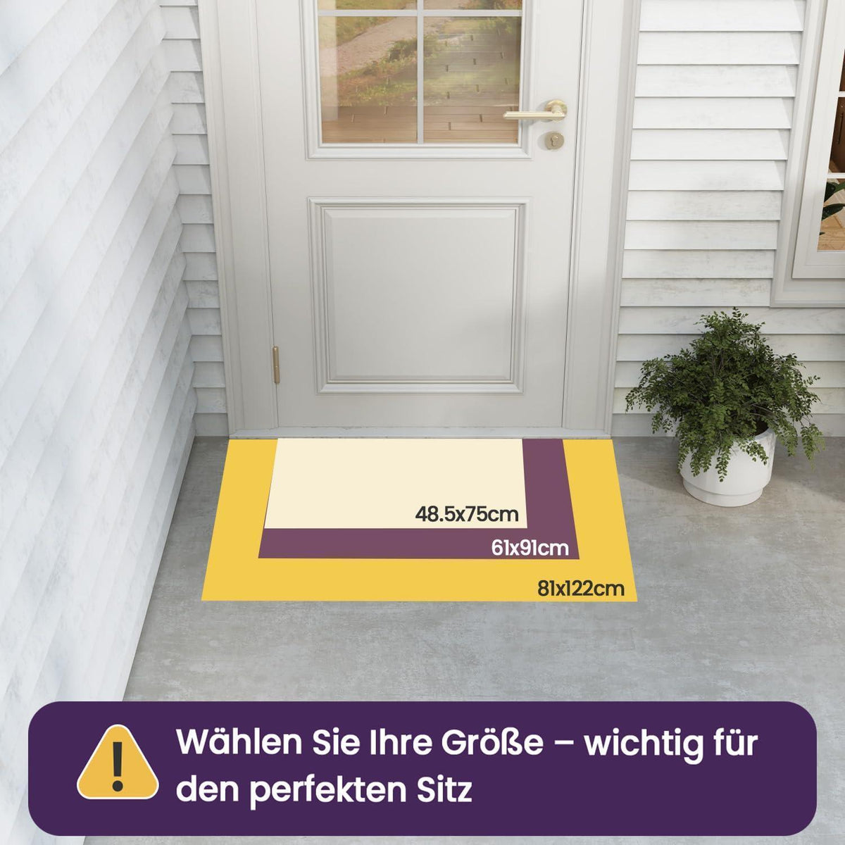 Fußmatte Outdoor 81x122 cm – Rutschfest & Wetterfest Marineblau