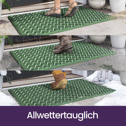 Fußmatte Grün 81x122 cm – Rutschfest & Wetterfest für Draußen
