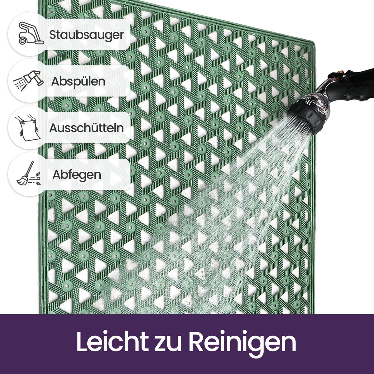 Fußmatte Grün 81x122 cm – Rutschfest & Wetterfest für Draußen