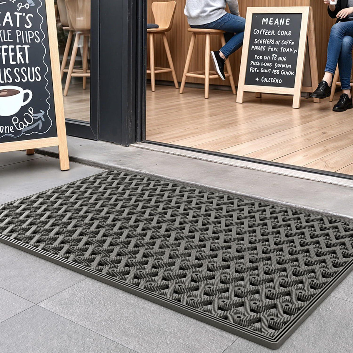 Fußmatte Outdoor rutschfest Grau 81 x 122 cm
