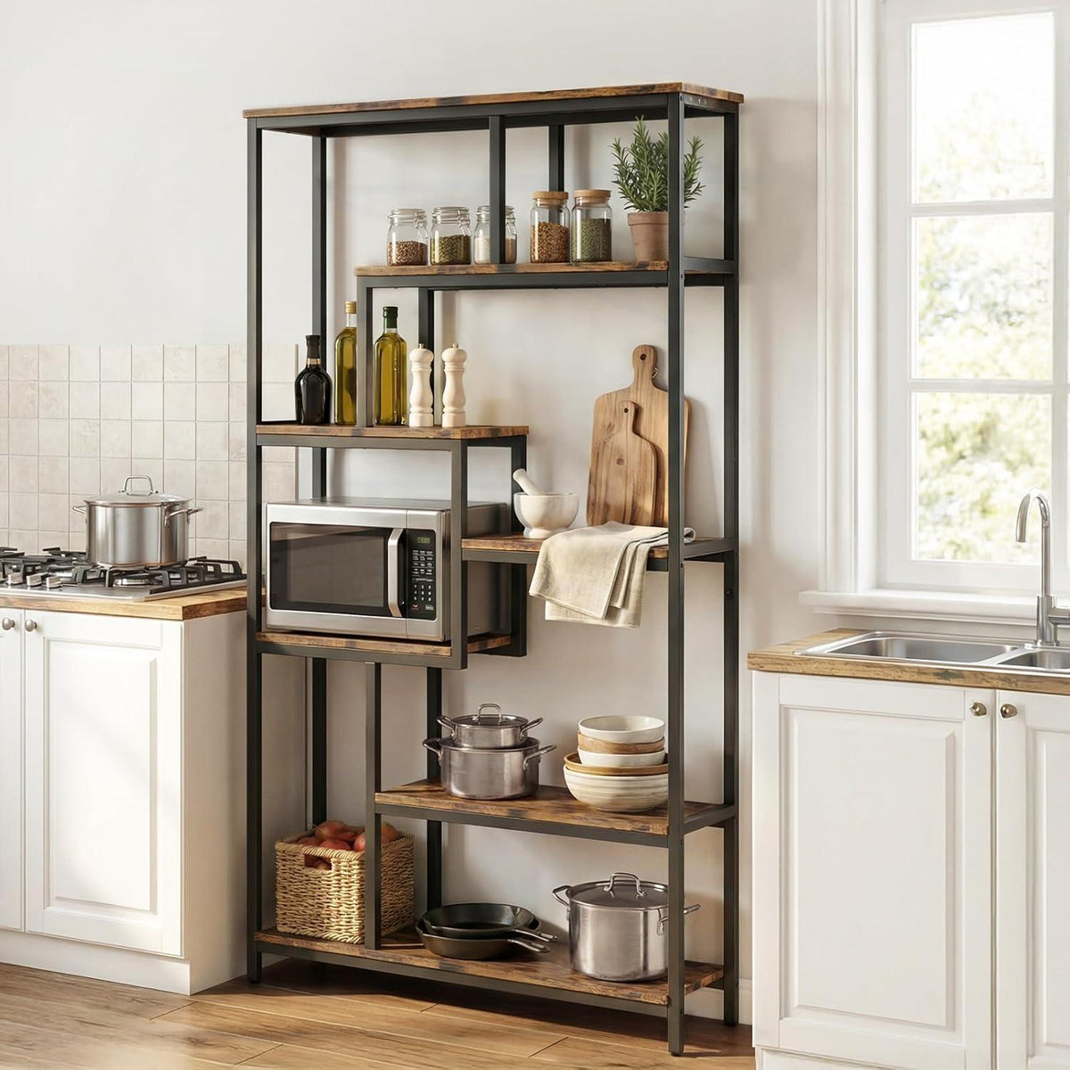 Standregal mit 7 Ablagen – Bücherregal für Wohnzimmer & Büro