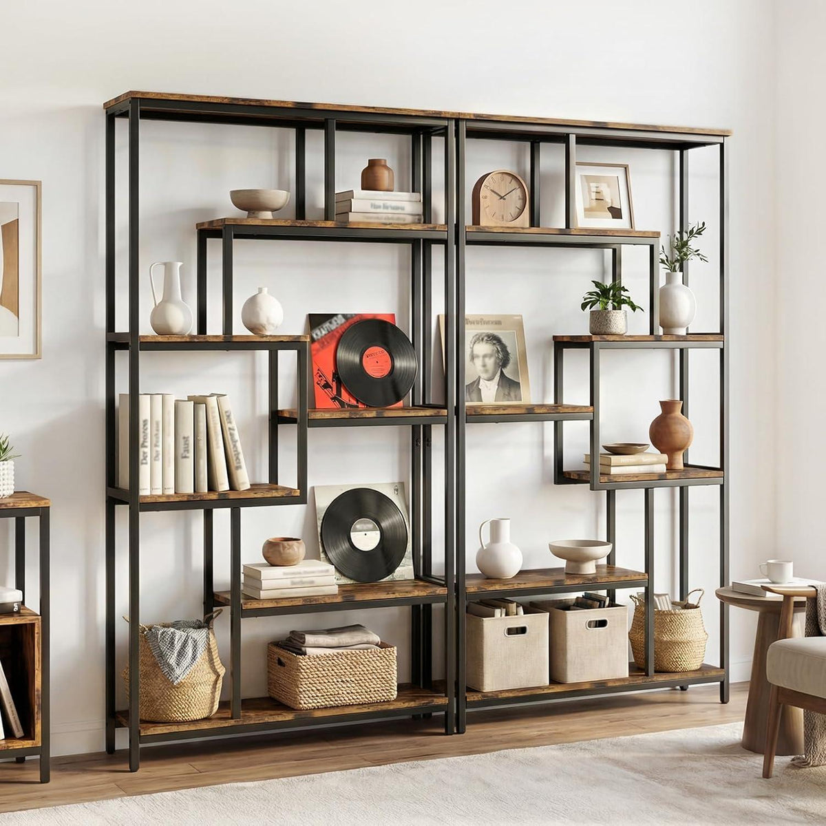 Standregal mit 7 Ablagen – Bücherregal für Wohnzimmer & Büro