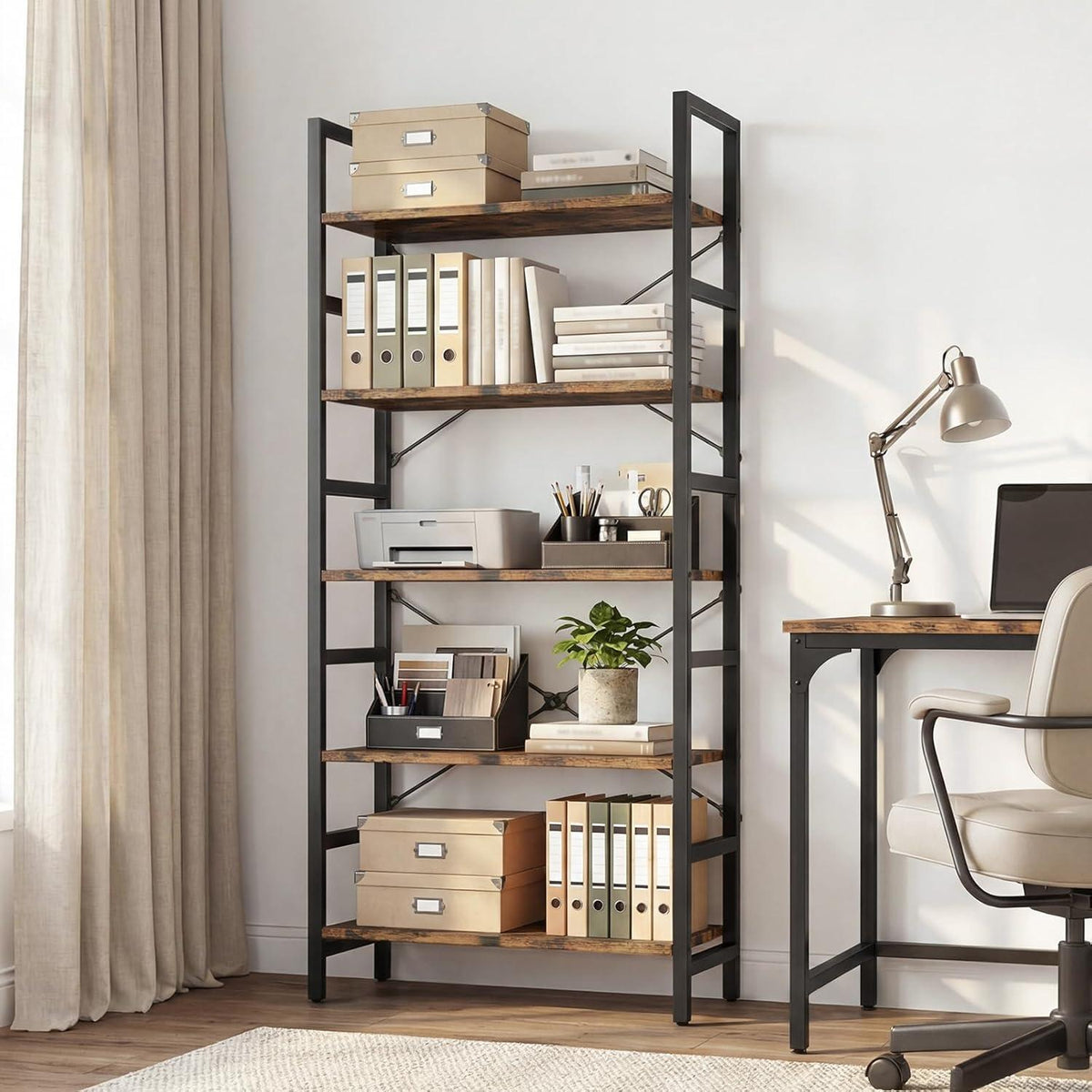 5-Ebenen Bücherregal | Standregal für Küche, Wohnzimmer & Schlafzimmer