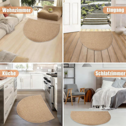 Schmutzfangmatte Halbrund Braun 80x120 – Rutschfest & Waschbar