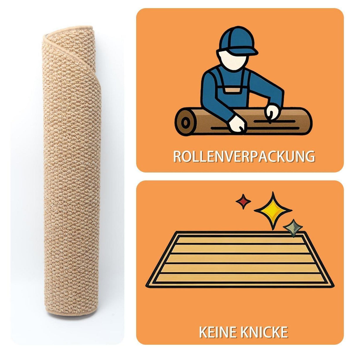 Schmutzfangmatte Halbrund Braun 80x120 – Rutschfest & Waschbar