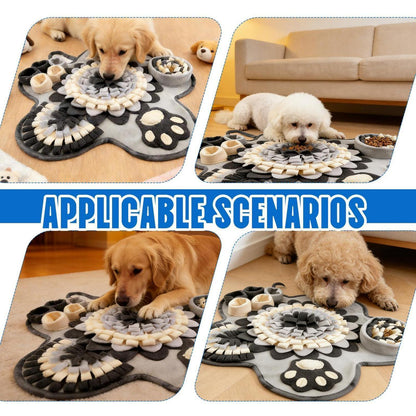 Schnüffelteppich Hund 60x60 cm – Grau, Interaktives Spielzeug