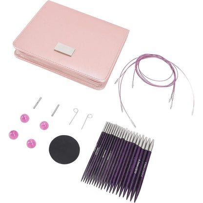 Austauschbares Stricknadel-Set Rosenholz 3-6,5 mm mit Tasche
