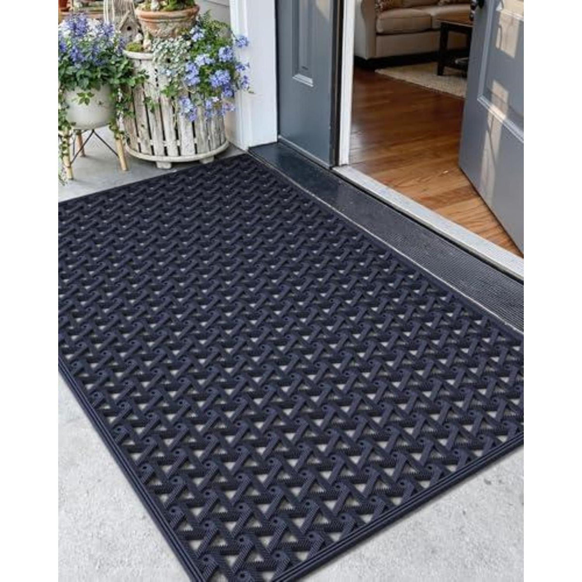 Fußmatte Blau 81x122 cm – Robust & Drainage für Draußen