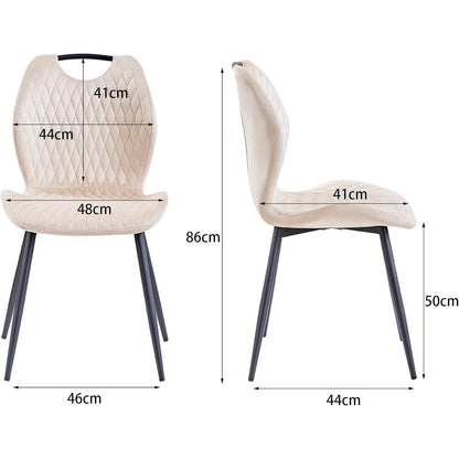 4-teiliges Esszimmerstuhl-Set Beige – Polsterstühle für Küche & Wohnzimmer