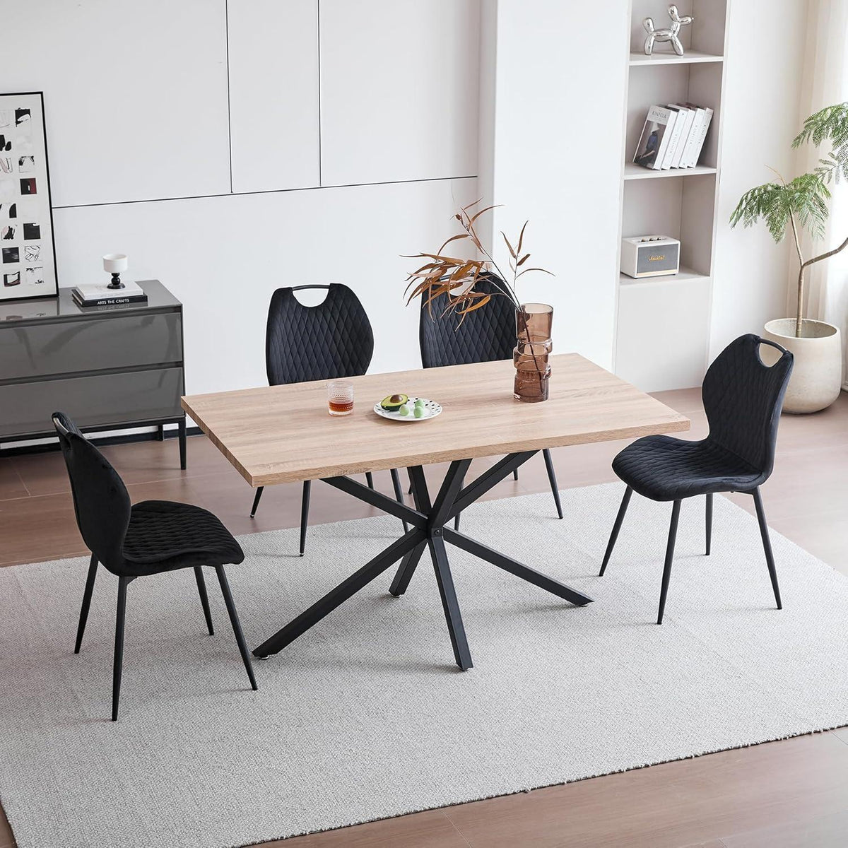 8 Esszimmerstühle Set Schwarz – Polsterstühle für Küche & Wohnzimmer