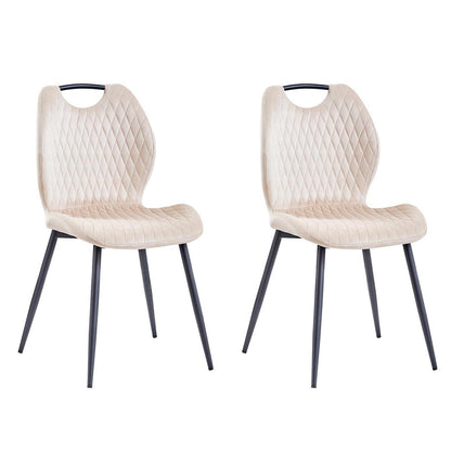 2er-Set Esszimmerstühle Beige – Polsterstuhl Küche Wohnzimmer