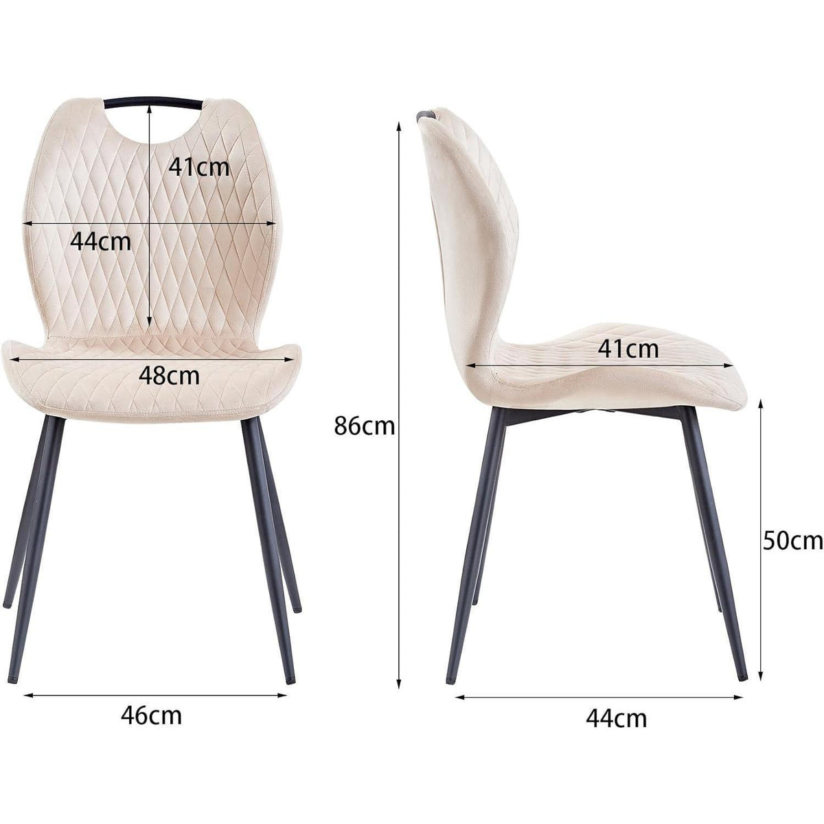 6 Esszimmerstühle Beige – Polsterstuhl Set für Küche & Wohnzimmer