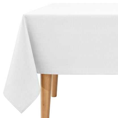 Tischdecke Rechteckig Leinenoptik Weiß 140x200 cm