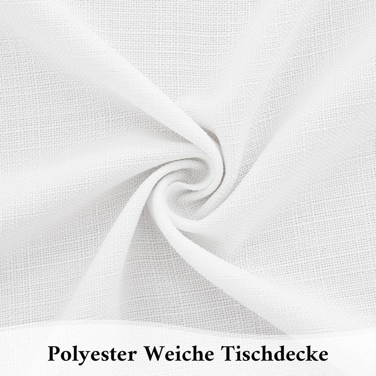 Tischdecke Rechteckig Leinenoptik Weiß 140x200 cm