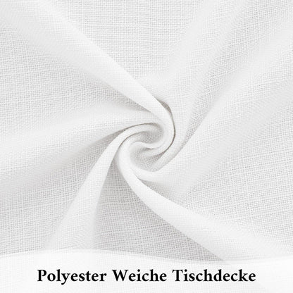 Tischdecke Rechteckig Leinenoptik Weiß 140x200 cm