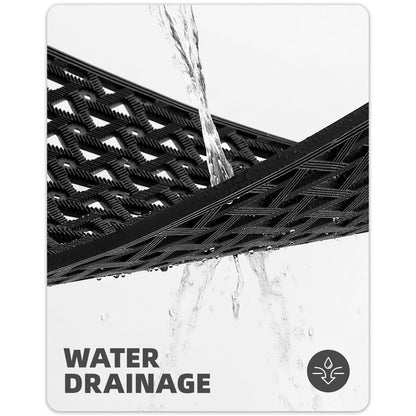 Fußmatte Schwarz 81x122 cm – Robust & Drainage für Draußen