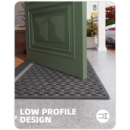 Fußmatte Grau 81x122 cm | Robust & Drainage für Draußen