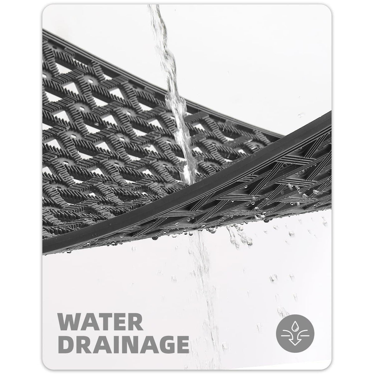 Fußmatte Grau 81x122 cm | Robust & Drainage für Draußen