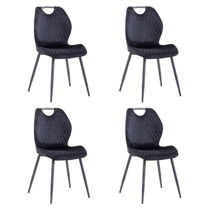 4er-Set Esszimmerstühle Schwarz – Polsterstühle für Küche & Wohnzimmer