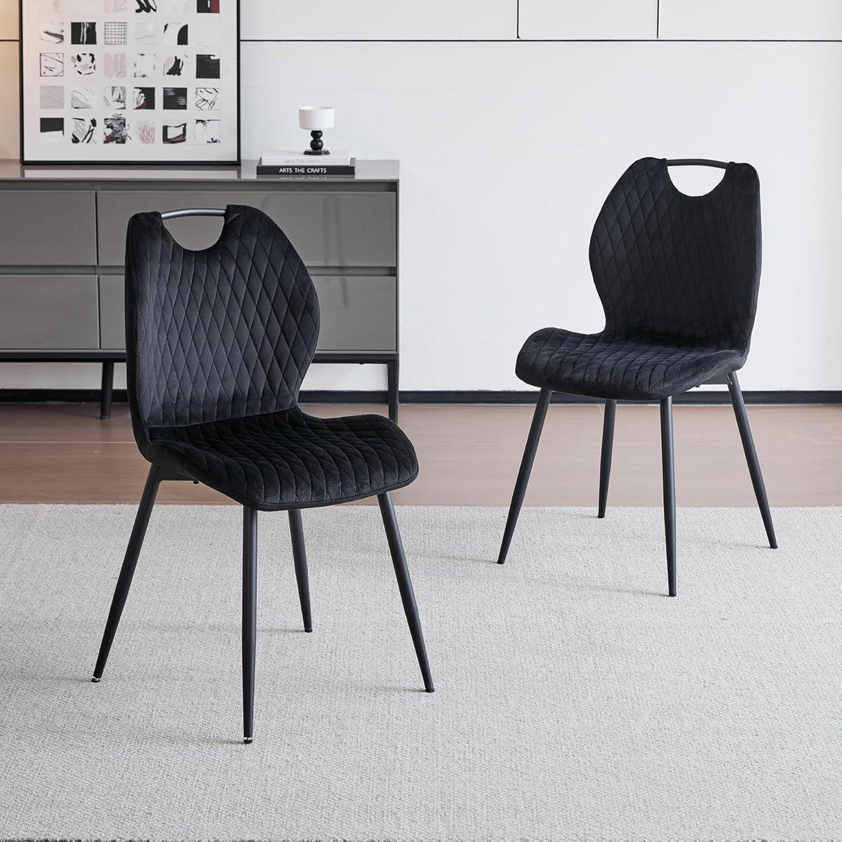 4er-Set Esszimmerstühle Schwarz – Polsterstühle für Küche & Wohnzimmer