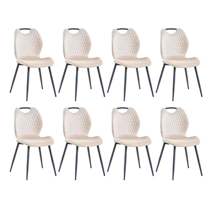 8 Esszimmerstühle Beige – Polsterstühle mit Metallbeinen