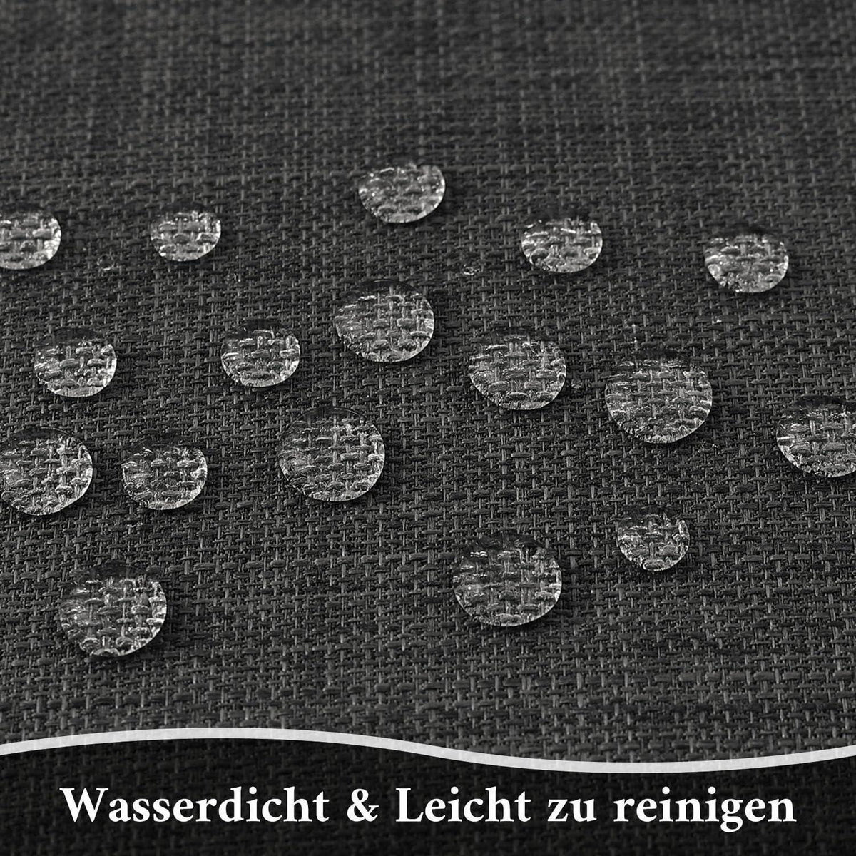 Dunkelgraue Leinen-Optik Tischdecke 80x80 cm – Wasserabweisend