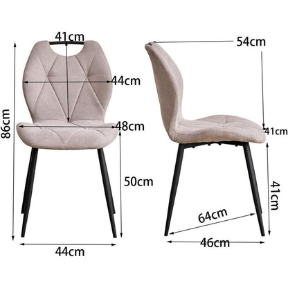Gepolsterte Esszimmerstühle im skandinavischen Stil – Beige 2er-Set