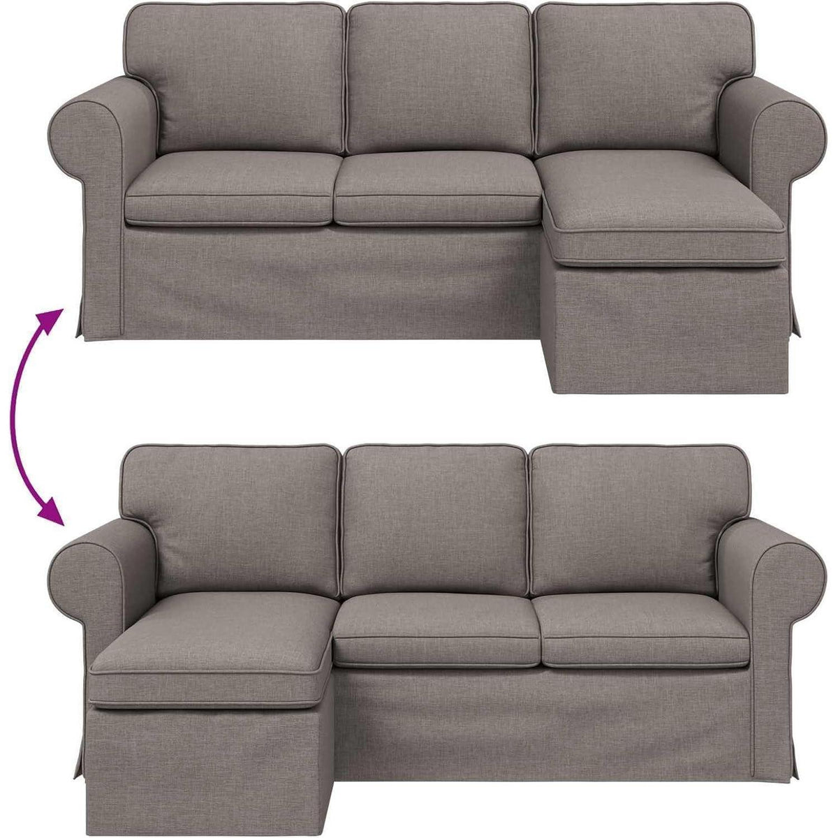 Ecksofa L-Form Wohnzimmer Taupe 160 cm – Modern & Komfortabel