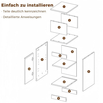 Nachttisch 2er Set schmal mit 1 Tür und verstellbarem Fach