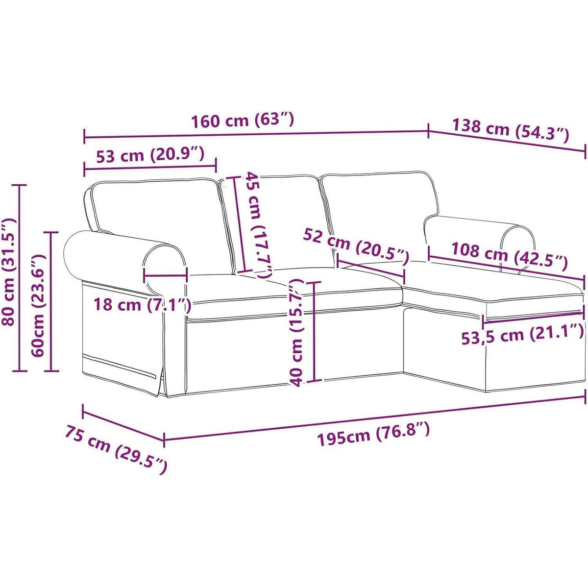 Ecksofa L-Form Creme 160 cm – Modernes Wohnzimmer Sofa