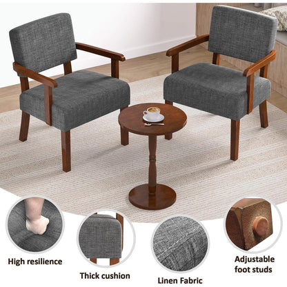 Loungesessel Set Grau: 2 Sessel & 1 Tisch für Wohnzimmer & Co.