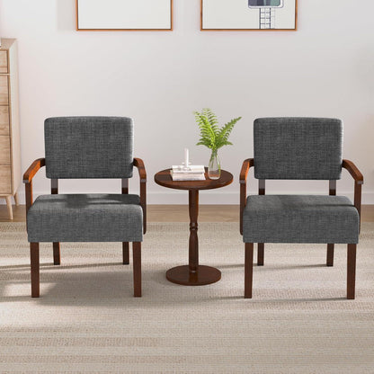Loungesessel Set Grau: 2 Sessel & 1 Tisch für Wohnzimmer & Co.