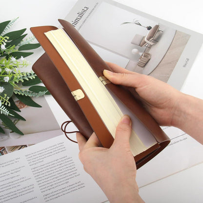 Nachfüllbares Notizbuch A5 – Braunes Reisetagebuch in Lederoptik