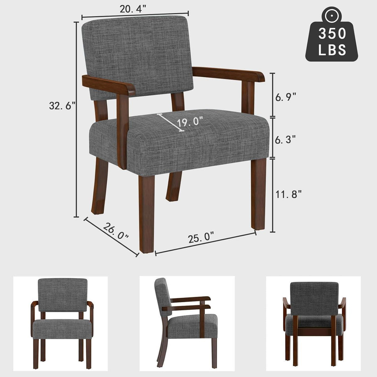 Loungesessel Grau mit Fußhocker – Bequemer Sessel für Wohnzimmer