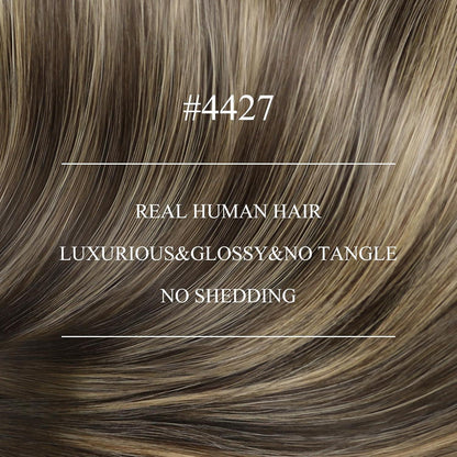 Nano Ring Extensions Braun Ombre Blond Echthaar 45cm