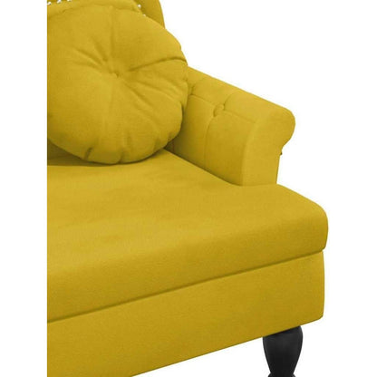 Sitzbank 2-Sitzer mit Kissen, Gelb – Modernes Samtsofa für Wohnzimmer