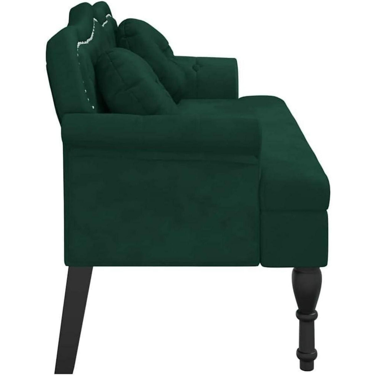 2-Sitzer Samtsofa Dunkelgrün – Modernes Polstersofa für Wohnzimmer