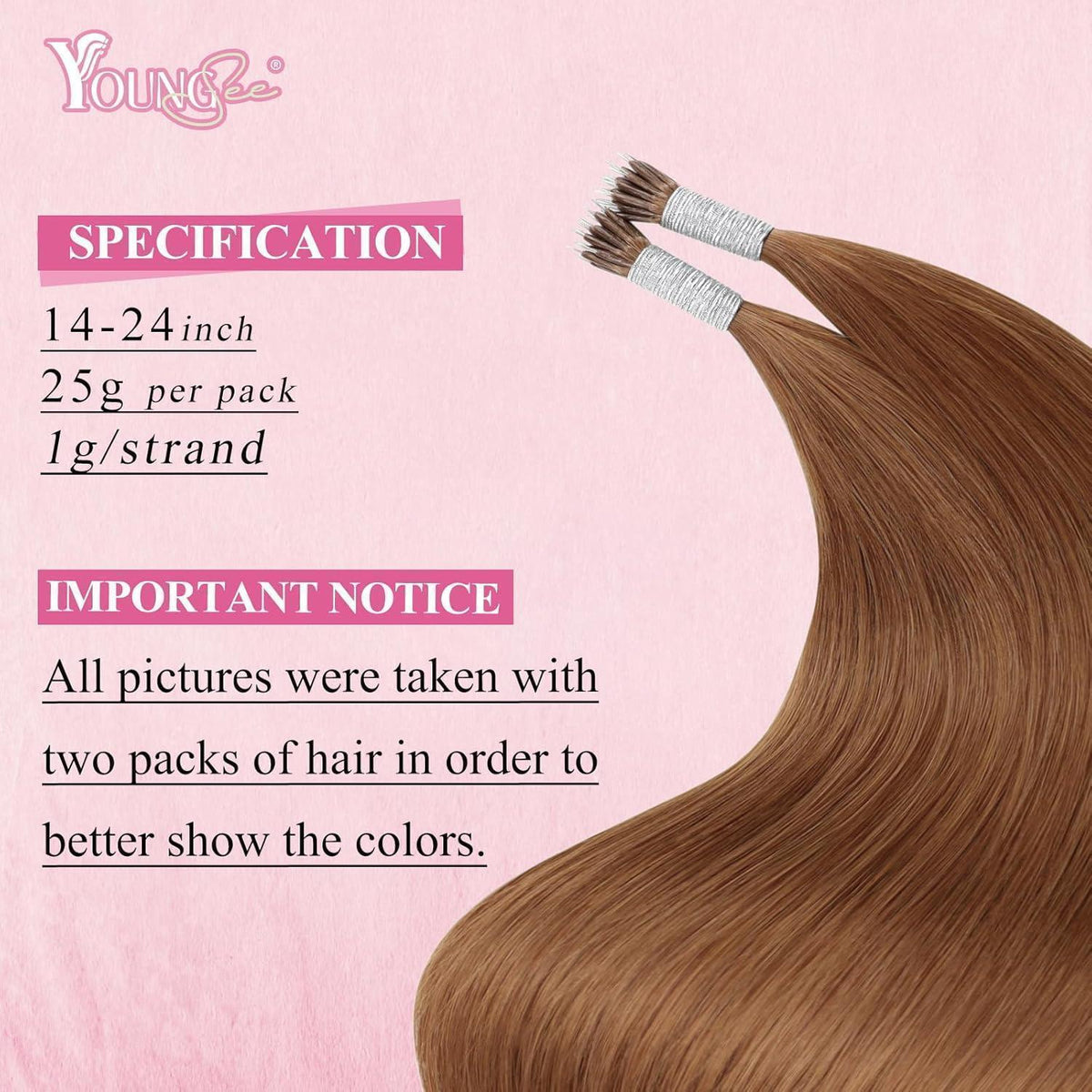 Kupfer Nano Ring Extensions Echthaar 55cm – Remy Haarverlängerung
