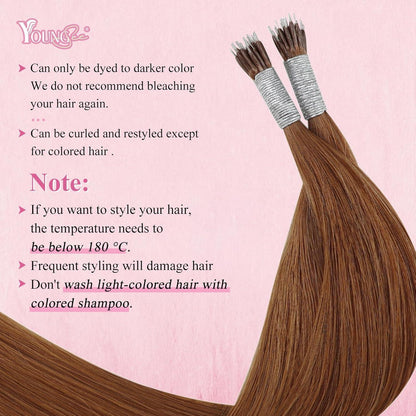 Kupfer Nano Ring Extensions Echthaar 55cm – Remy Haarverlängerung