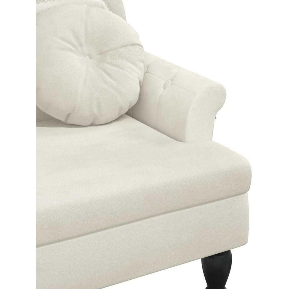 Sitzbank 2-Sitzer mit Kissen, Samtoptik Creme