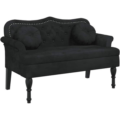 2-Sitzer Samtsofa Loveseat Schwarz – Modernes Polstersofa