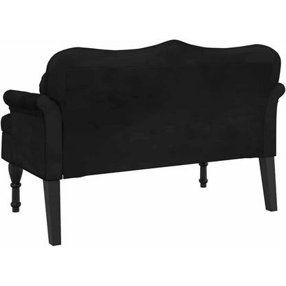 2-Sitzer Samtsofa Loveseat Schwarz – Modernes Polstersofa