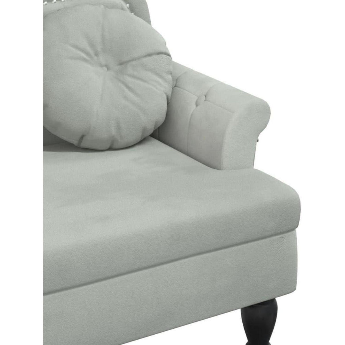 2-Sitzer Samt Sofa mit Kissen – Modernes Polstersofa Hellgrau