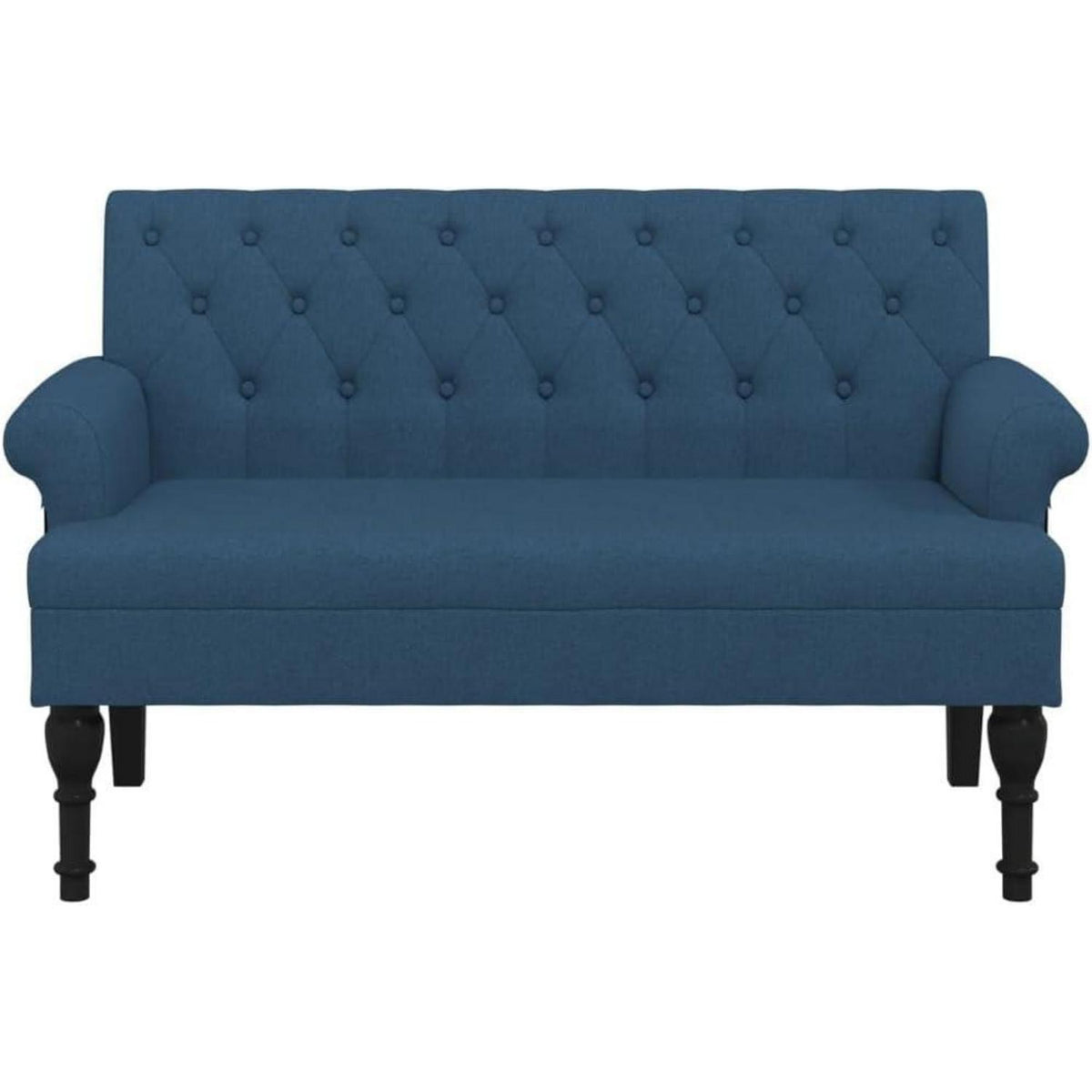 2-Sitzer Sofa Retro-Stil Blau – Bequeme Loveseat für Wohnzimmer