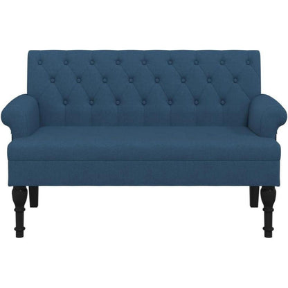 2-Sitzer Sofa Retro-Stil Blau – Bequeme Loveseat für Wohnzimmer
