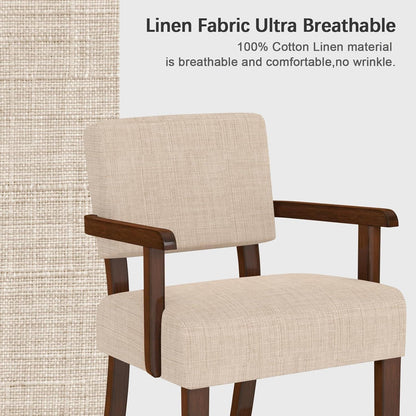 Loungesessel mit Fußhocker – Beiger Stoff, Holzgestell